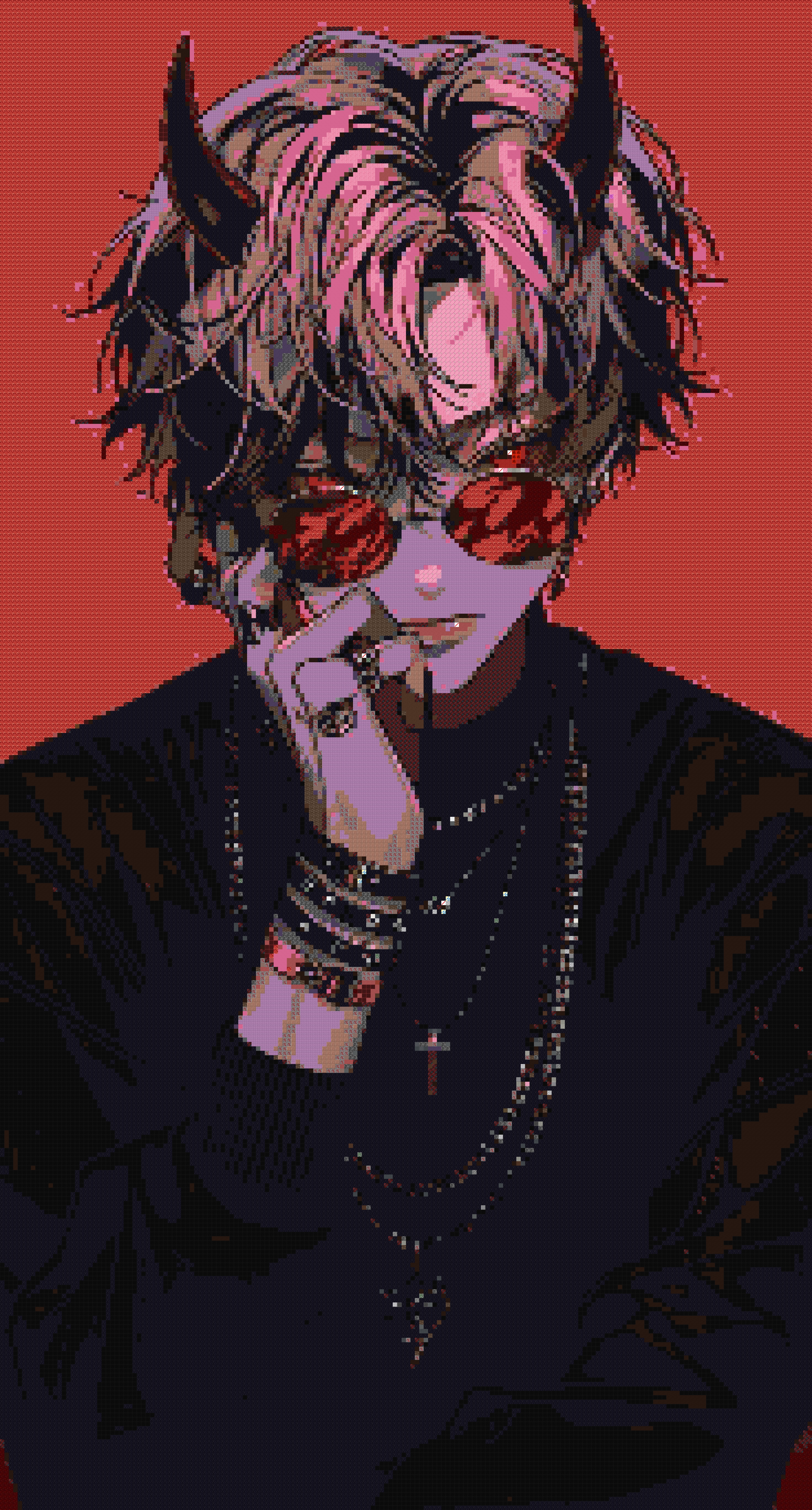 Anime hero pixel art