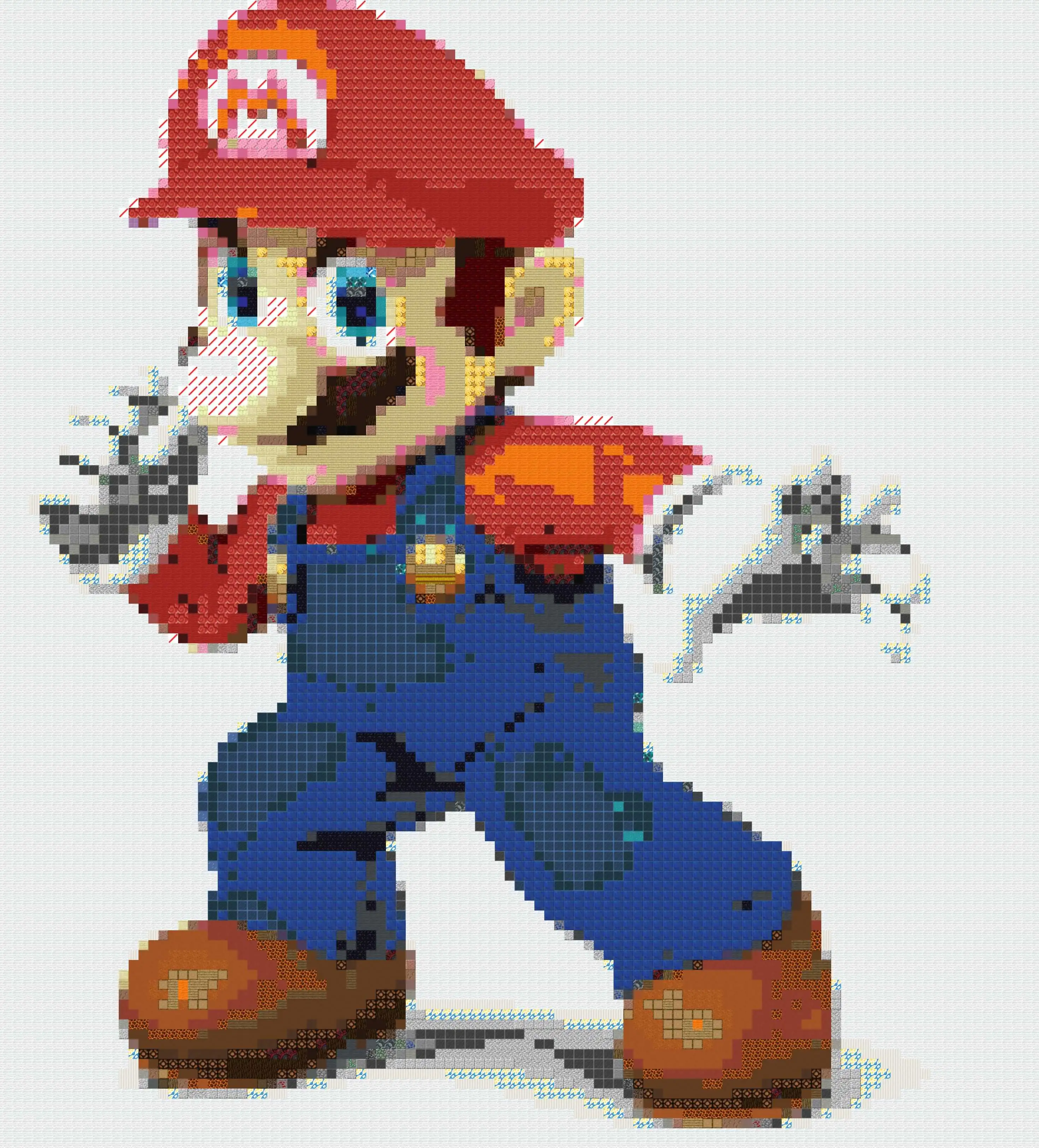 Minecraft pixel art example: Mario Sprite